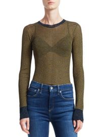 RAG BONE - RAINA LUREX STRIPED CREWNECK SWEATER at Saks Fifth Avenue